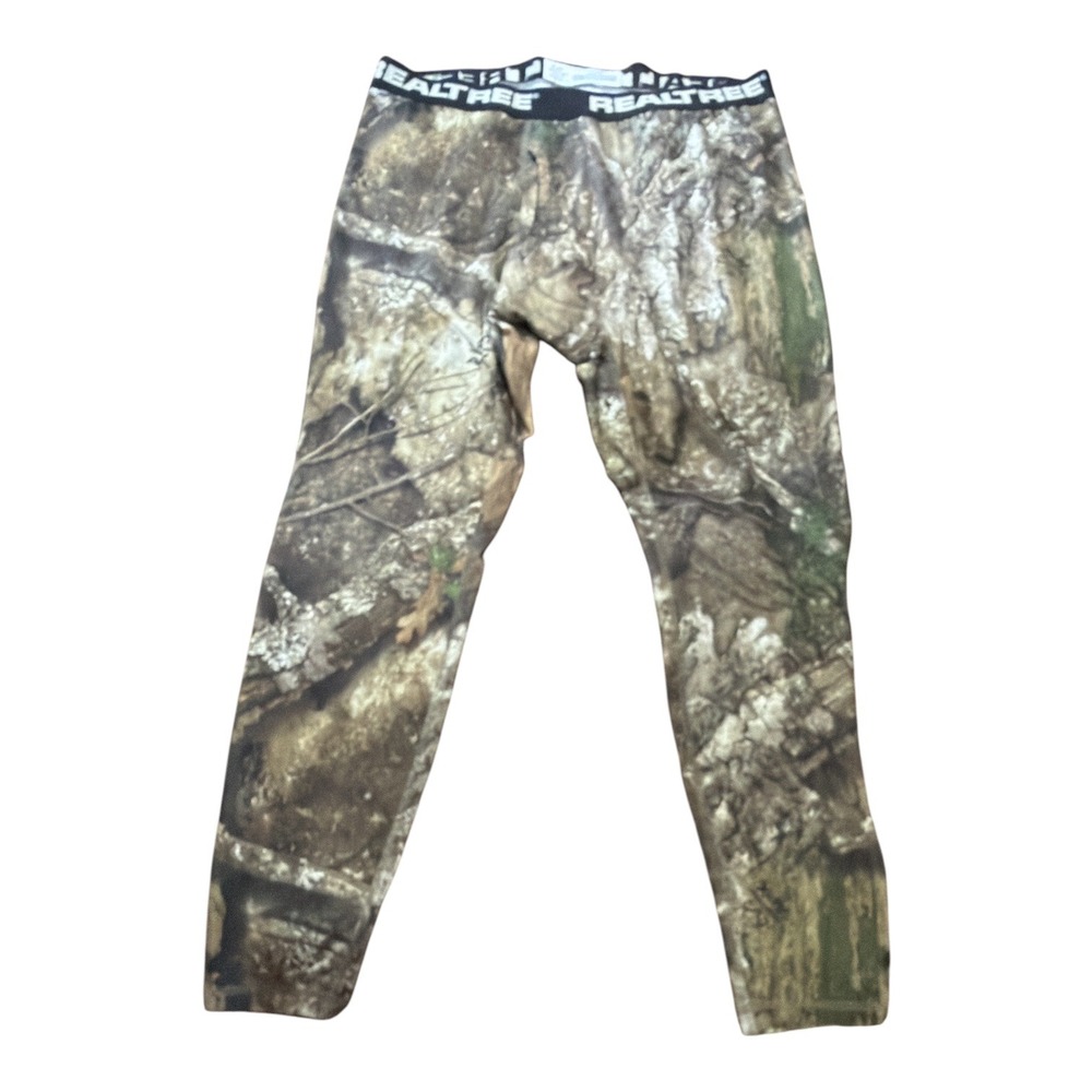 Realtree Mens Camo Performance Base Layer Thermal Leggings Forest Camouflage L